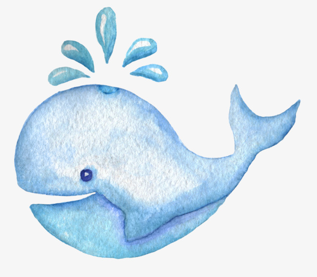 650x568 Blue Whale Spray Watercolor Picture Material, Whale Clipart - Blue Whale Watercolor