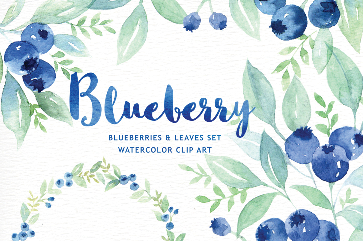 1160x772 Blueberry Watercolor Clipart By Everysunsun - Blueberry Watercolor