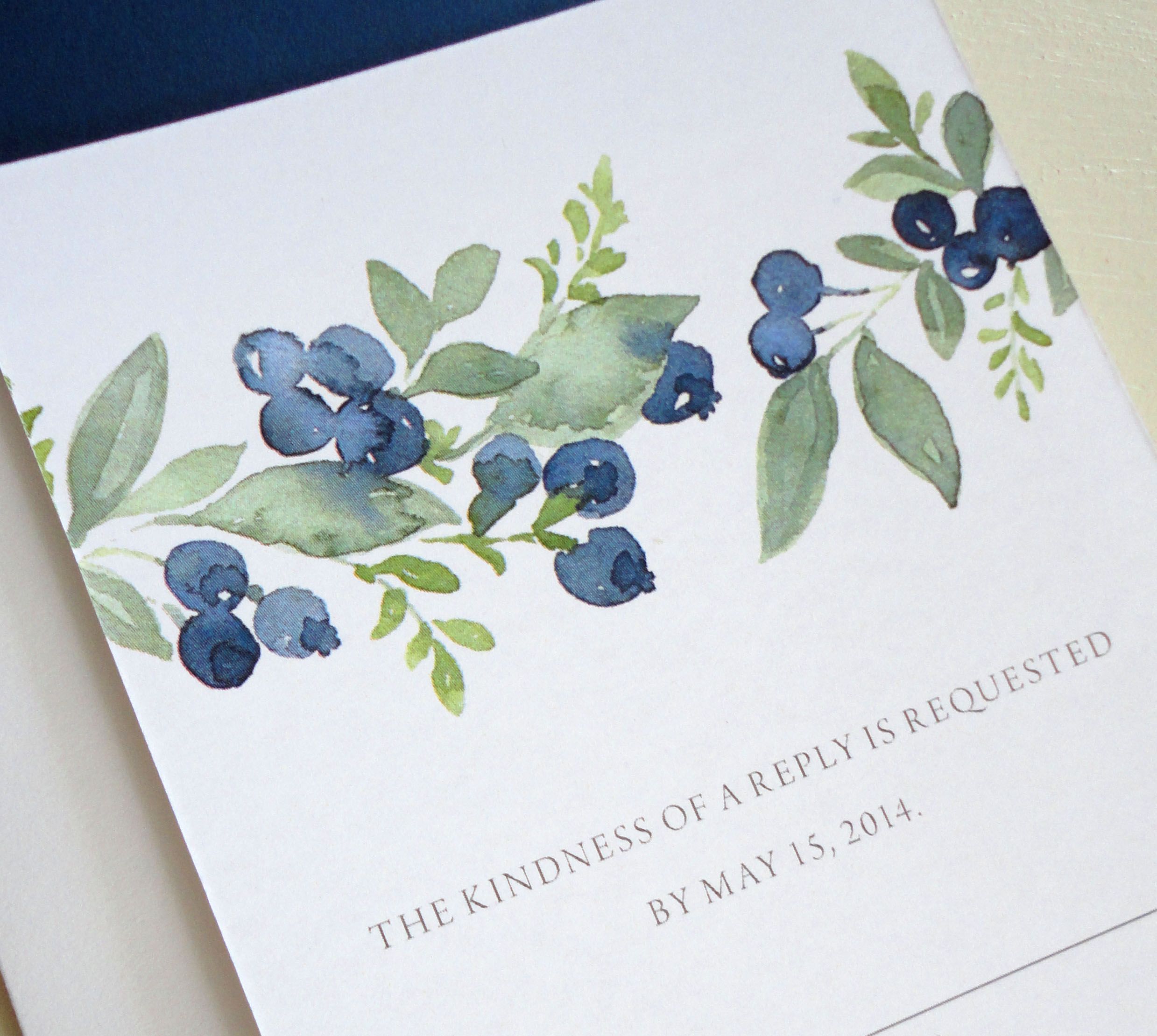 2478x2220 Watercolor Blueberries Wedding Invitation Set Sample Watercolor - Blueberry Watercolor