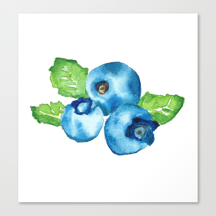 700x700 Watercolour Blueberry Canvas Print By Jenschier Society6 - Blueberry Watercolor
