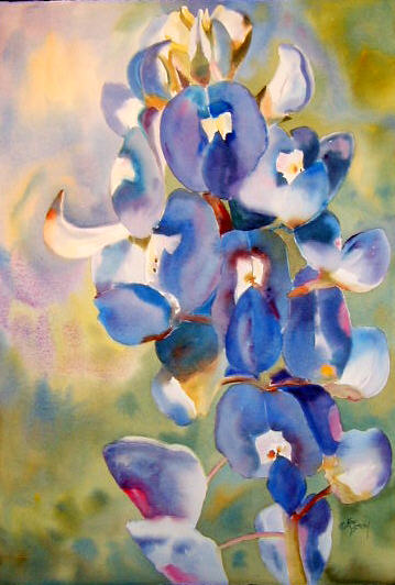 359x532 Kaysmithbrushworks Texas State Flower Bluebonnet - Bluebonnet Watercolor