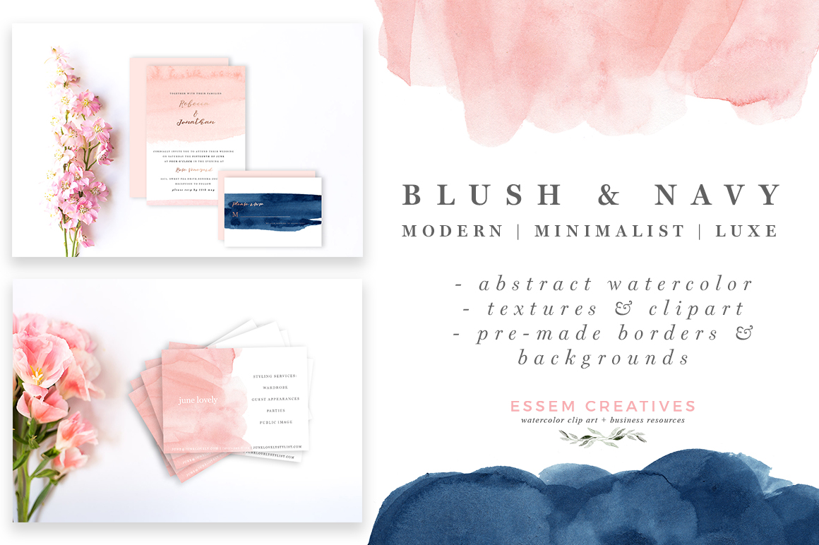 1160x772 Blush And Navy Abstract Watercolor Splash Clipart Amp Backgrounds - Blush Watercolor