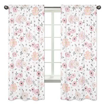 355x355 Sweet Jojo Designs 2 Piece Blush Pink, Grey And White - Blush Watercolor