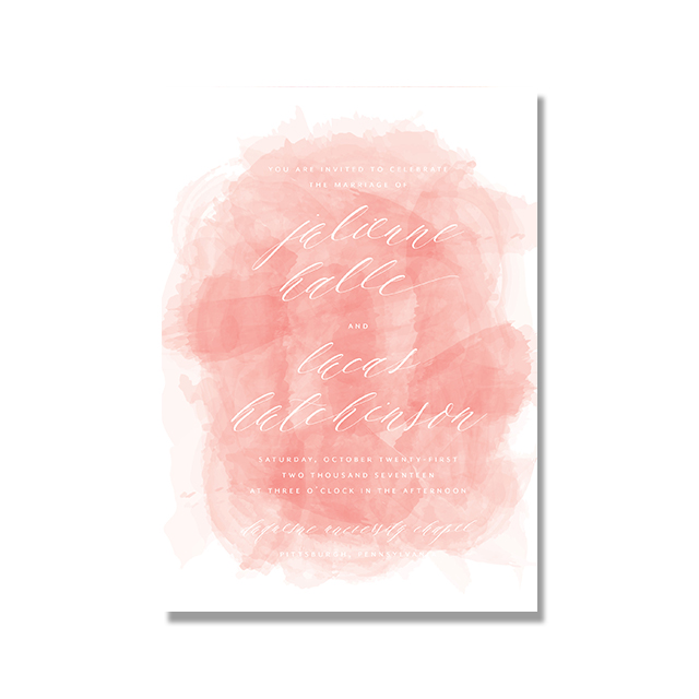 640x640 Peach Watercolor Splash Wedding Invitation Blush Paper Co. - Blush Watercolor
