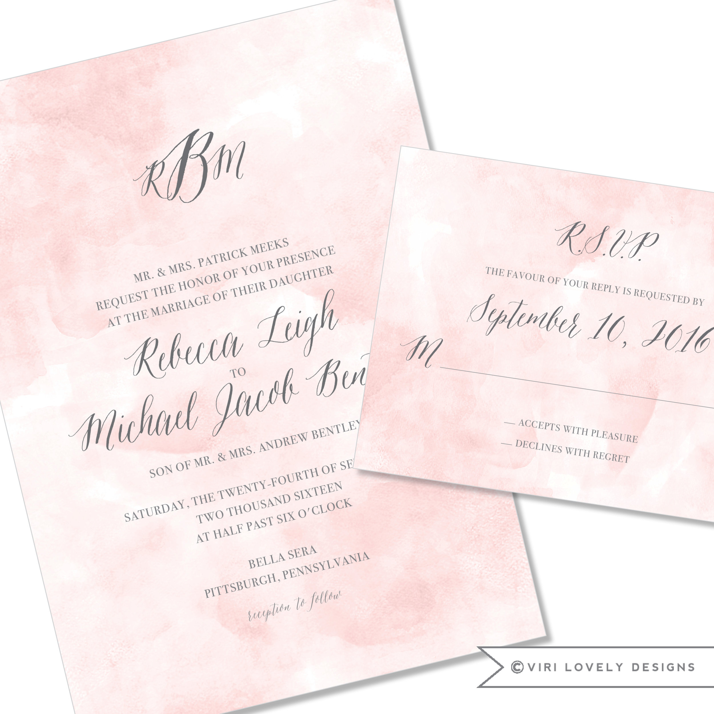 2500x2500 Viri Lovely Designs Custom Wedding Invitations Event - Blush Watercolor