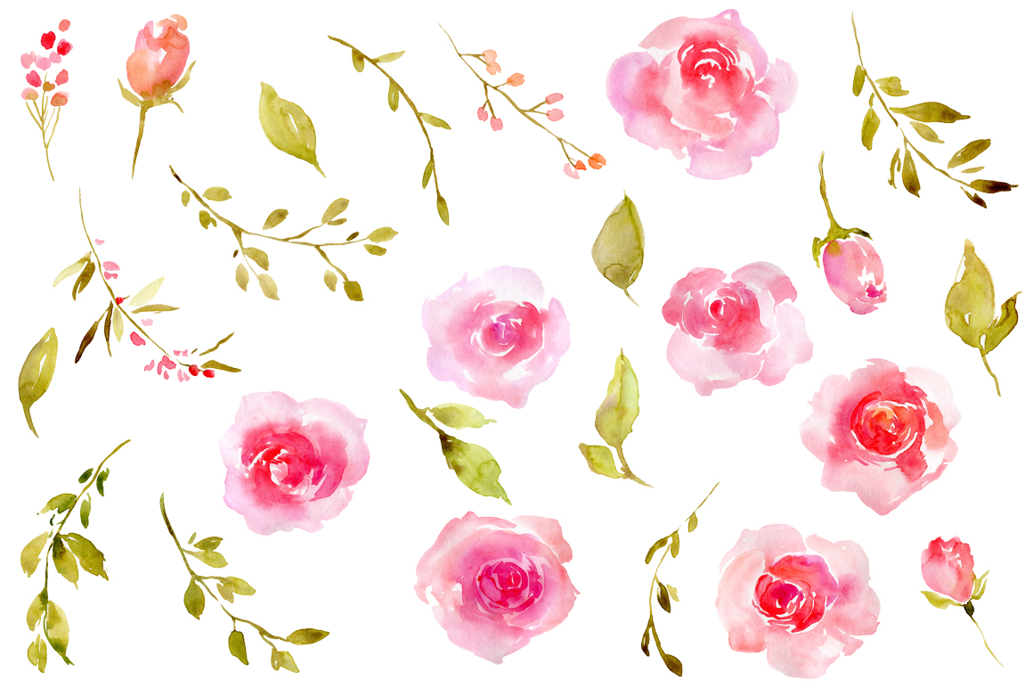 1160x772 Pink Blush Watercolor Flowers Roses Png By Watercolorflowers - Blush Watercolor Flowers