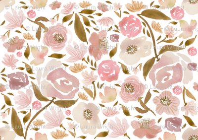 400x282 Baby Blush Roses Watercolor Flowers Pink Baby Girls Giftwrap - Blush Watercolor Flowers