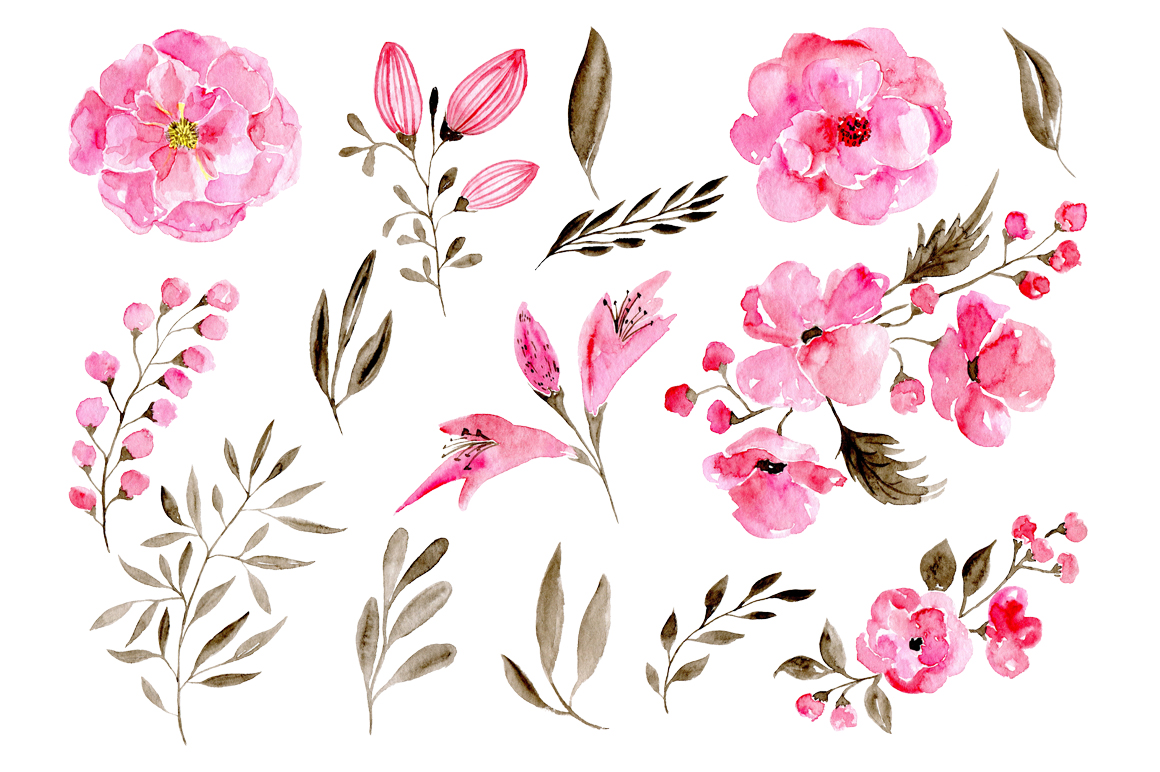 1160x772 Romantic Watercolor Flowers - Blush Watercolor Flowers