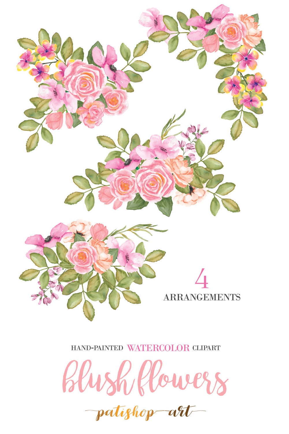 1000x1500 Watercolor Flower Arrangements Best Of Blush Flowers Watercolor - Blush Watercolor Flowers