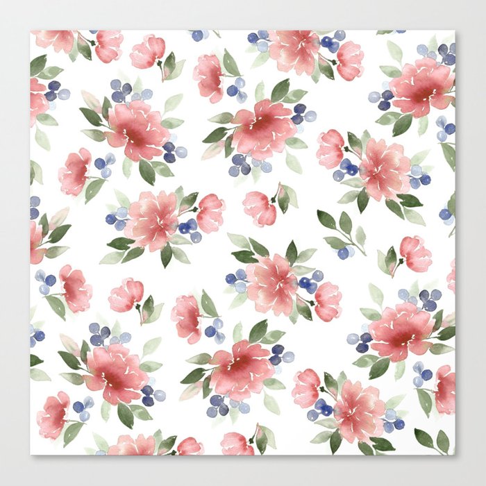 700x700 Blush Pink Watercolor Flowers Canvas Print By Katrinacrouch Society6 - Blush Watercolor Flowers