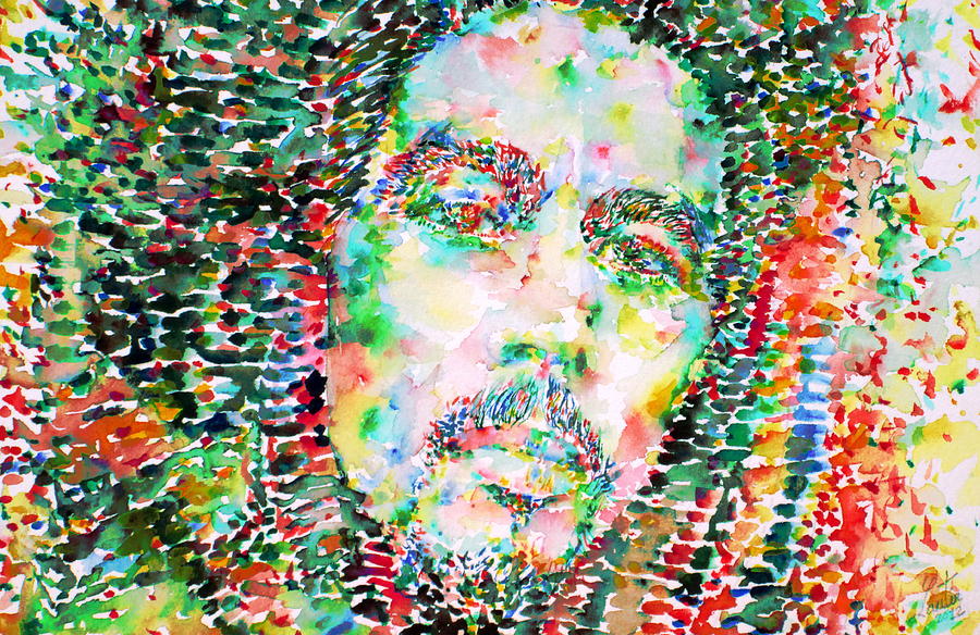 900x584 Bob Marley Watercolor Portrait.3 Painting By Fabrizio Cassetta - Bob Marley Watercolor