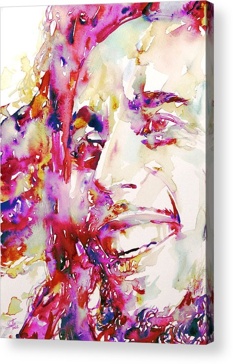 474x740 Bob Marley Watercolor Portrait.4 Acrylic Print By Fabrizio Cassetta - Bob Marley Watercolor
