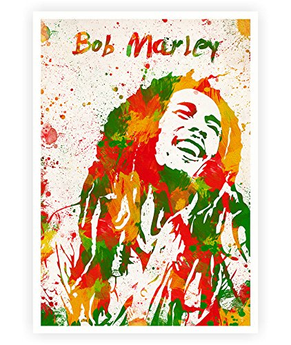 422x500 Lab No. 4 Bob Marley Abstract Watercolor Art Print - Bob Marley Watercolor