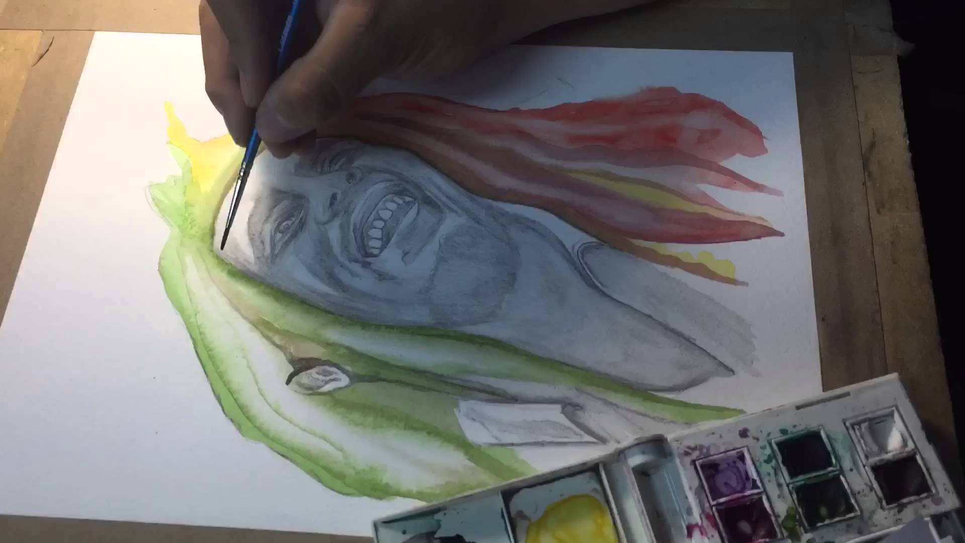 1920x1080 Bob Marley Watercolor Portrait - Bob Marley Watercolor