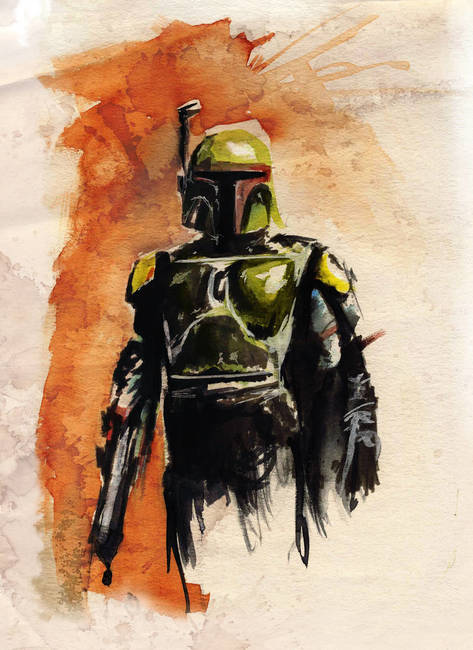 473x650 Boba Fett Watercolor - Boba Fett Watercolor
