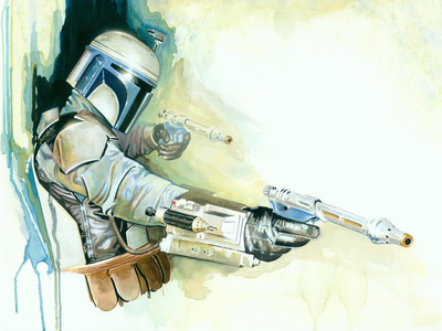 400x300 Jango Fett Watercolor By Brian Rood Trampt Library - Boba Fett Watercolor