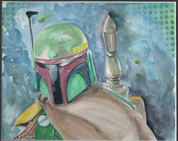 606x482 Pop Art Sethalmighty - Boba Fett Watercolor