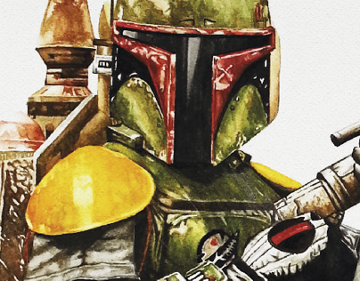 404x316 Boba Fett (Watercolor) On Behance - Boba Fett Watercolor