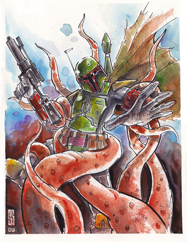 600x776 Star Wars - Boba Fett Watercolor