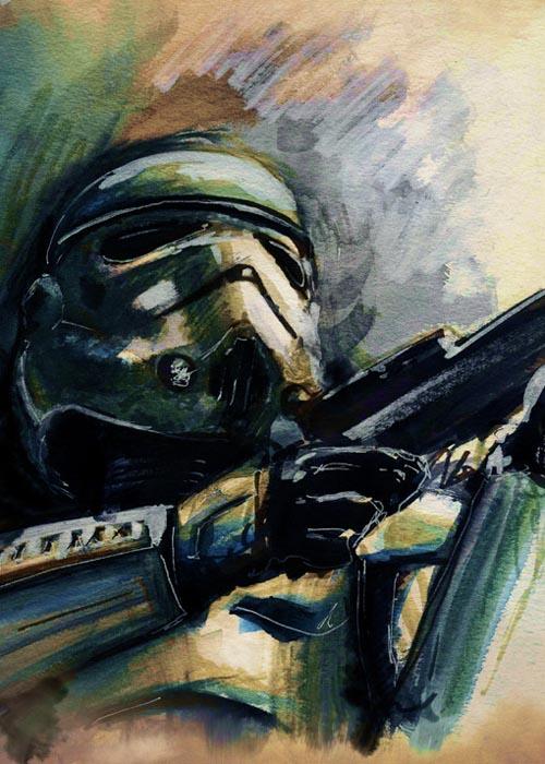 500x700 Star Wars Watercolor Paintings By Terry Cook Gadgetsin - Boba Fett Watercolor