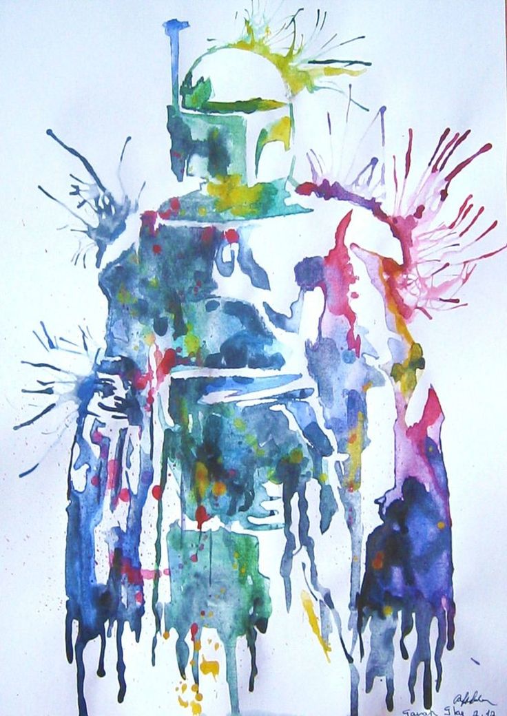 736x1040 Pin Up Bobba Fett Tattoos On Side - Boba Fett Watercolor