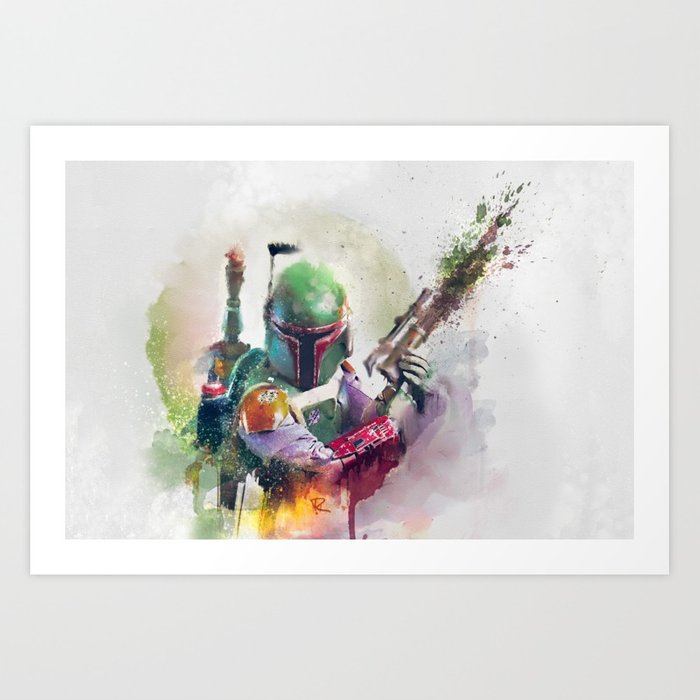 700x700 Boba Fett Bounty Hunter Watercolor Art Print By Secondcropcreative - Boba Fett Watercolor