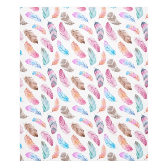540x540 Bohemian Watercolor Feather Fleece Blanket - Bohemian Watercolor