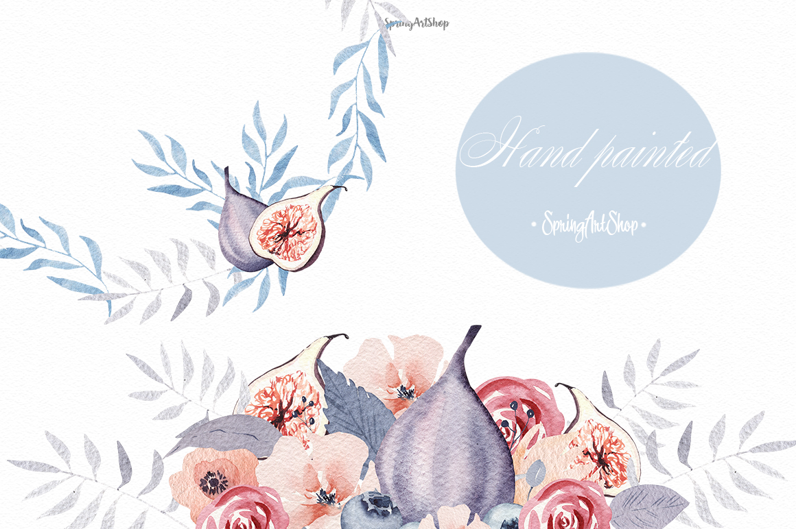 1160x772 Bohemian Watercolor Flower Big Set By Springartshop - Bohemian Watercolor