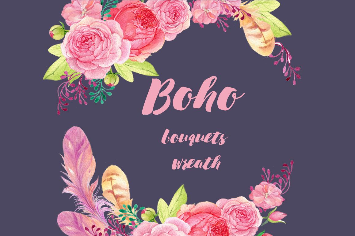 1158x772 Boho Watercolor Bouguets - Boho Watercolor