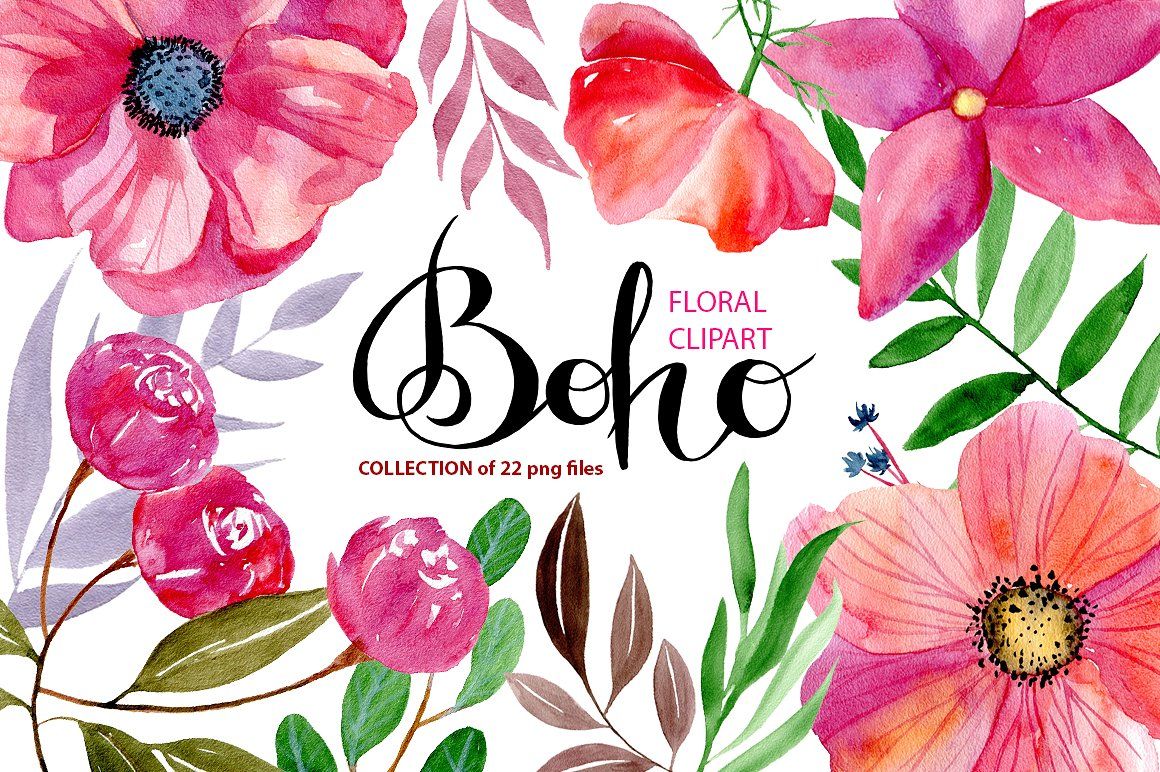 1160x772 Watercolor Boho Flowers Boho Flowers, Watercolor And Digital Art - Boho Watercolor Flowers