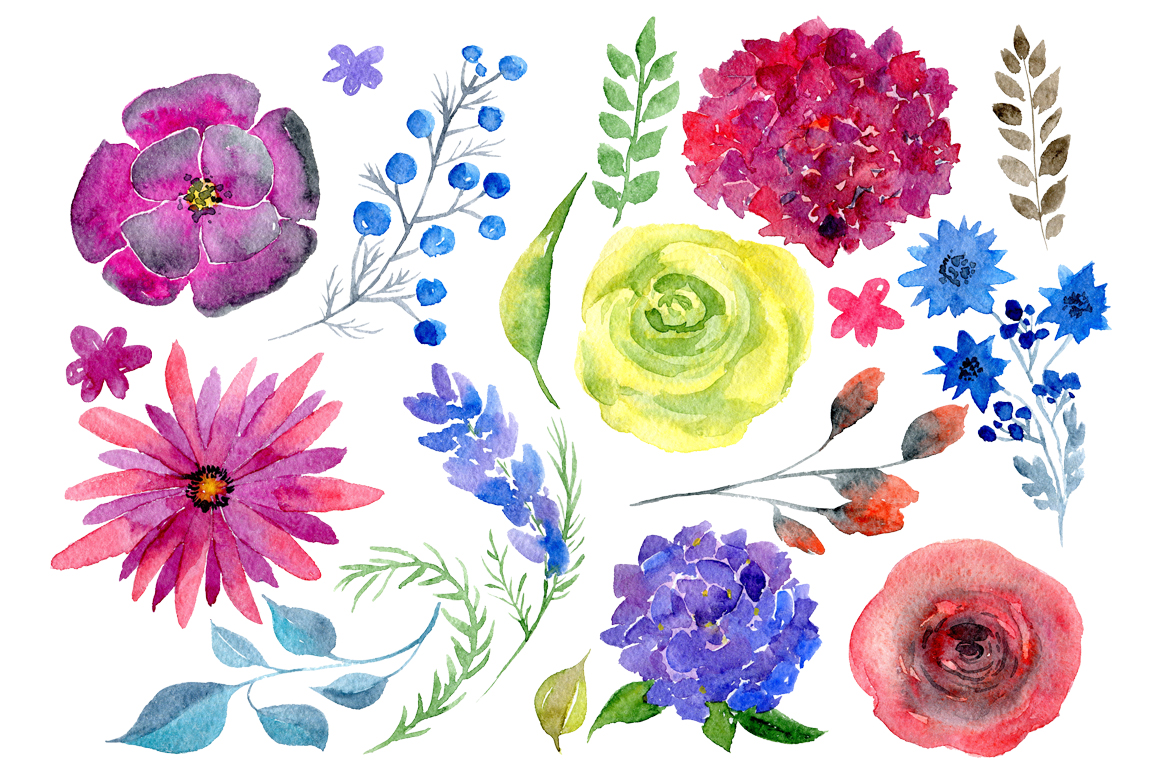 1160x772 Watercolor Bright Boho Flowers By Watercolorflowers - Boho Watercolor Flowers