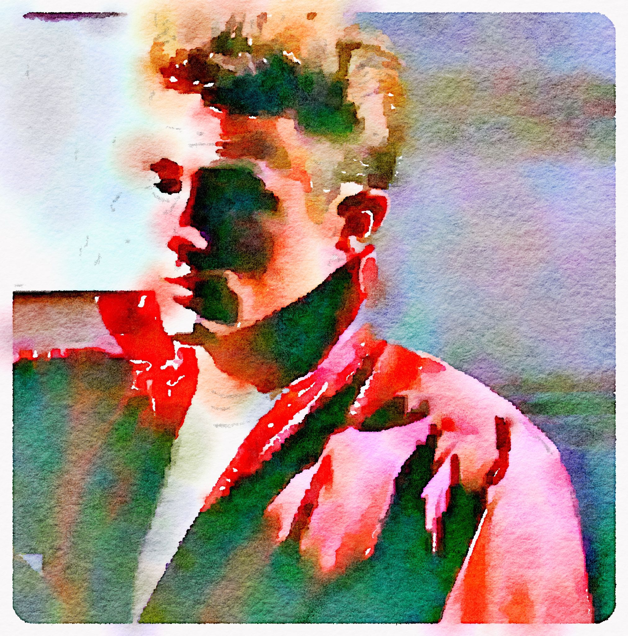 2023x2048 Bold Watercolor Version Of The Deaner James Dean - Bold Watercolor Painting