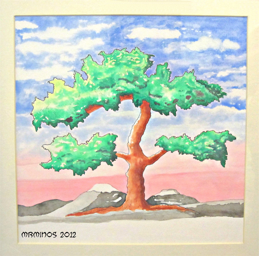899x889 Bonsai Tree Watercolor By Mrminos - Bonsai Tree Watercolor