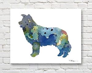 300x239 Border Collie Abstract Contemporary Watercolor Art 11 X 14 Print - Border Collie Watercolor