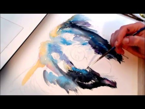 480x360 Watercolour Painting Timelapse - Border Collie Watercolor