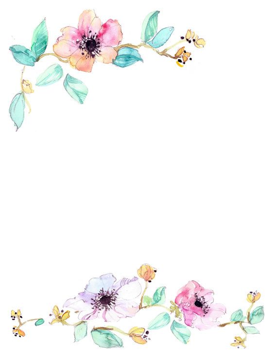 570x738 Downloadable Watercolor Floral Border Art Floral - Border Watercolor