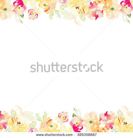 450x470 Floral Border Red And Orange Watercolour Flower Border Watercolor - Border Watercolor