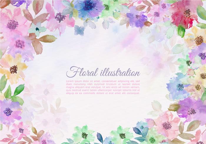 700x490 Vector Colorful Watercolor Flower Border - Border Watercolor