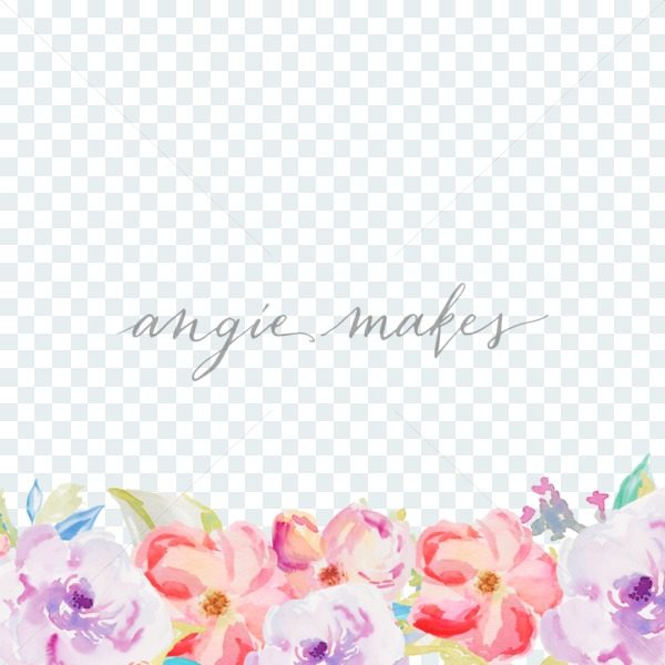 600x600 Watercolor Floral Border Background - Border Watercolor