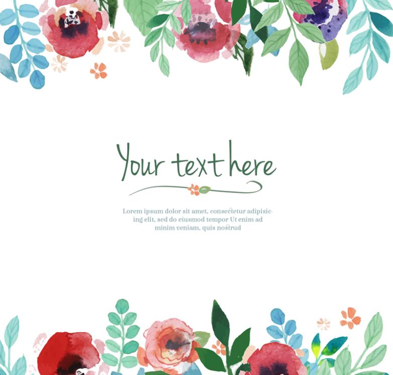 782x745 Watercolor Flower Border Backgrounds Vector Free Vector Graphic - Border Watercolor