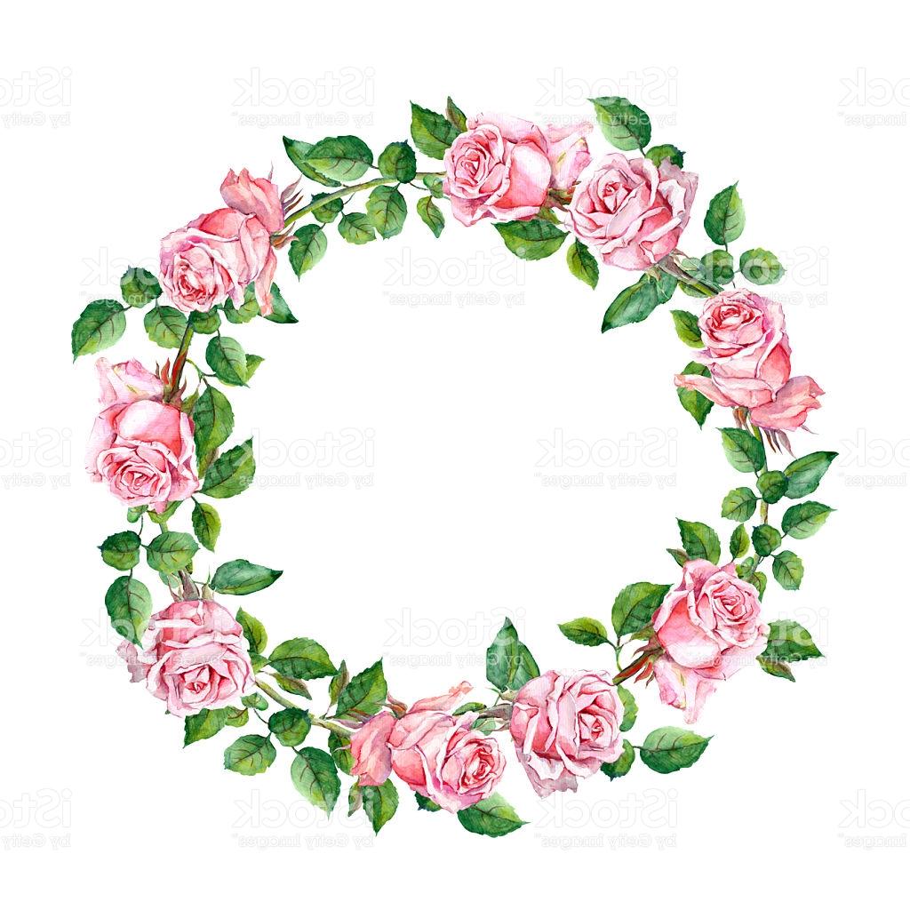 1024x1024 Best Rose Flower Wreath Floral Circle Border Watercolor - Border Watercolor