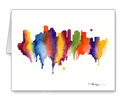 Boston Skyline Watercolor