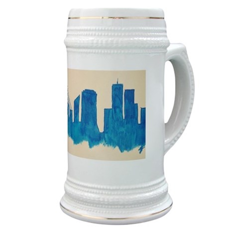460x460 Boston Skyline Steins - Boston Skyline Watercolor
