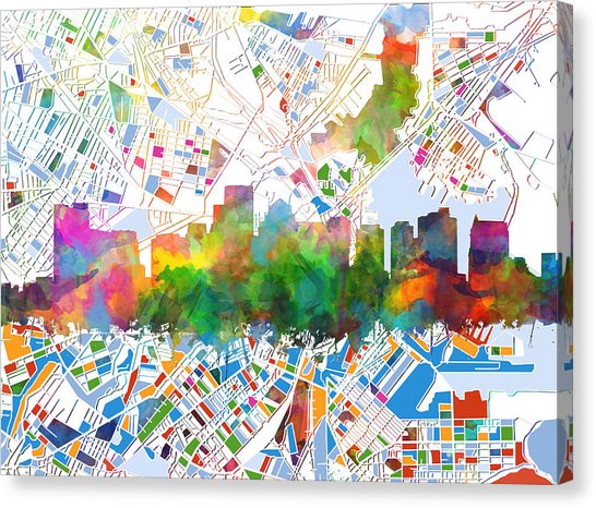 546x466 Boston Skyline Art Fine Art America - Boston Skyline Watercolor
