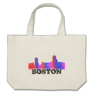 307x307 Boston Skyline Bags Zazzle - Boston Skyline Watercolor