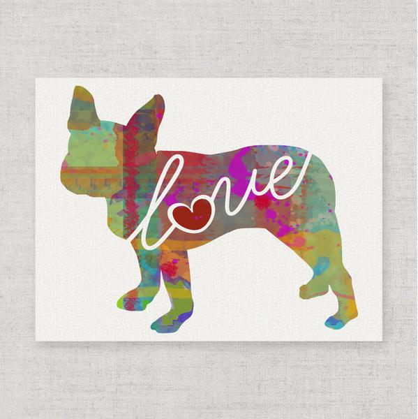 599x600 Boston Terrier Love - Boston Terrier Watercolor