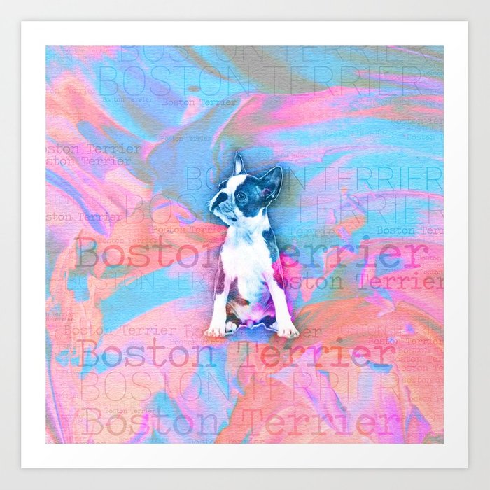 700x700 Boston Terrier Watercolor Digital Art Art Print By K9printart - Boston Terrier Watercolor
