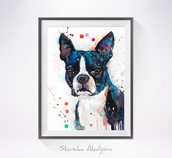 Boston Terrier Watercolor at PaintingValley.com | Explore collection of ...