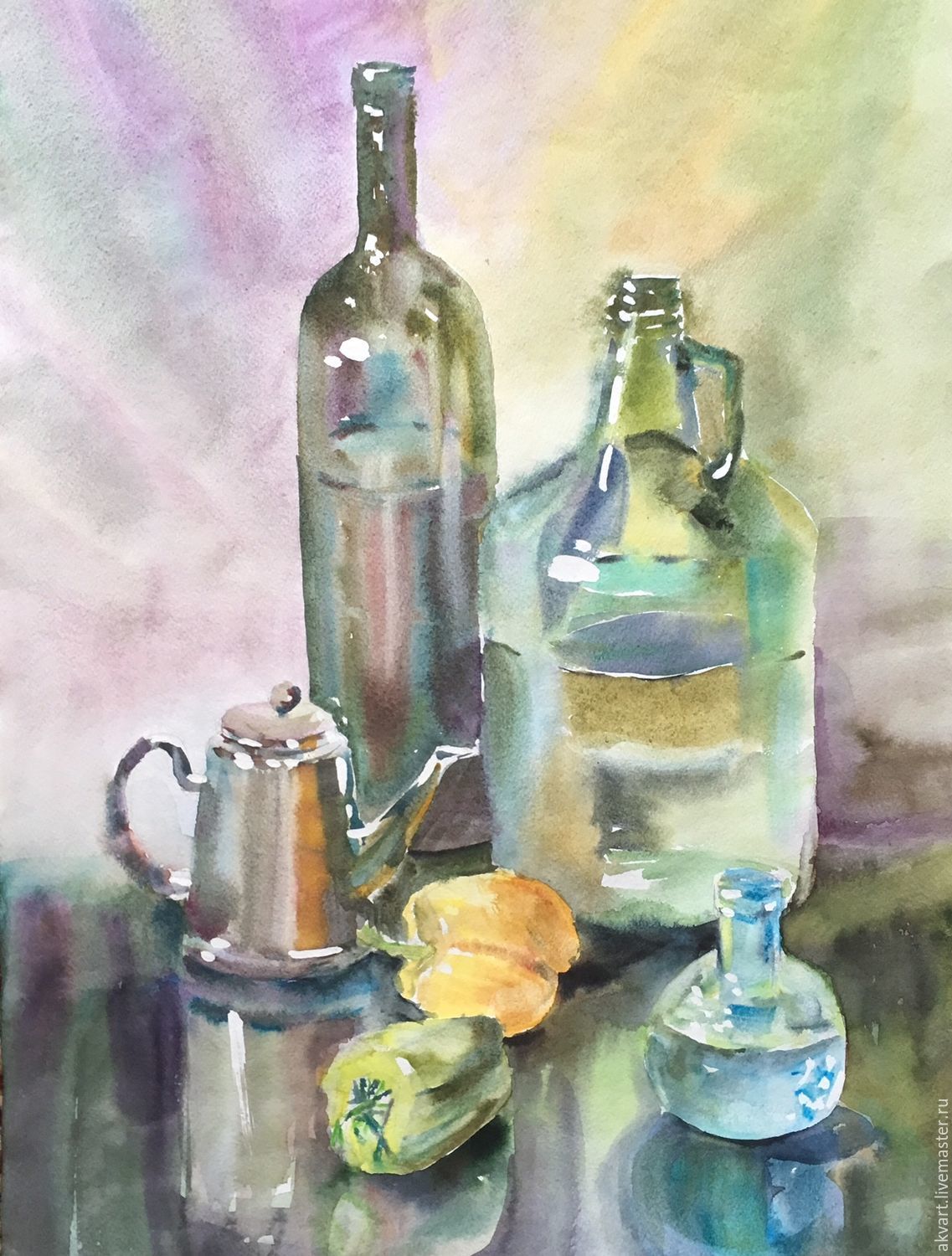 1137x1500 Watercolor. Painting Watercolor. Still Life With Bottles And - Bottle Watercolor