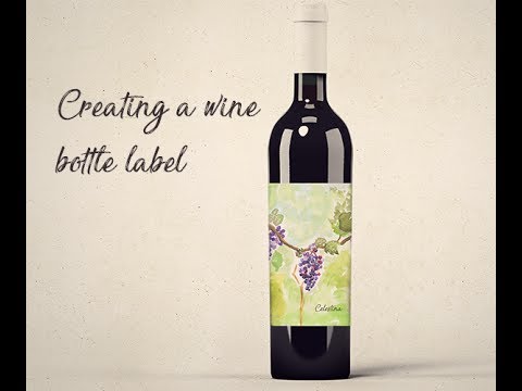 480x360 Celestina Wine Bottle Watercolor Painting - Bottle Watercolor